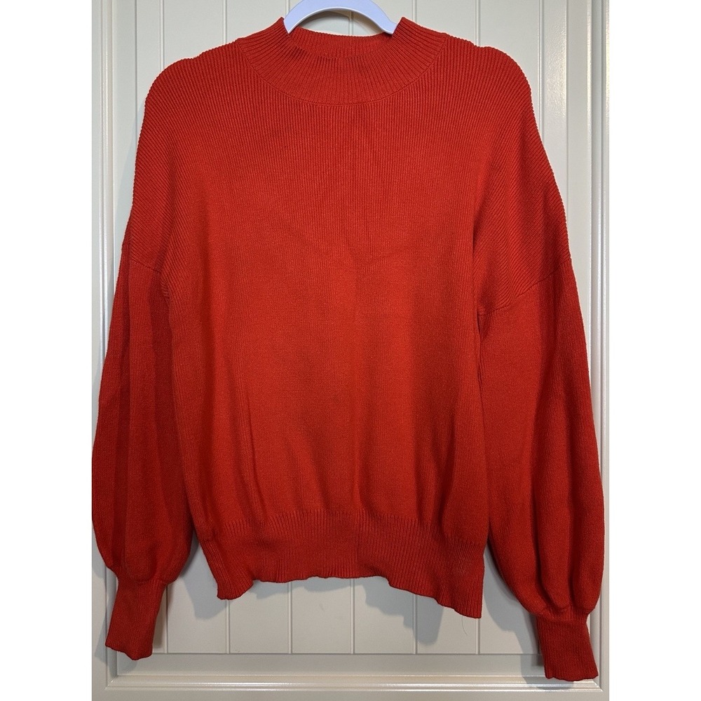 Zesica rayon viscose orange mock neck soft cozy comfortable sweater‎ sz L GUC